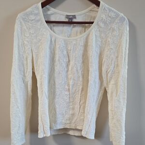 J. Jill Cream Textured Women's Blouse